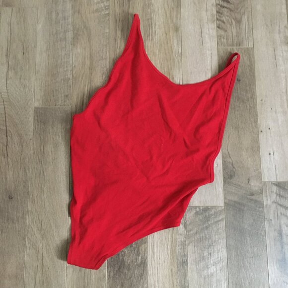 Aritzia TNA Red Cozumel Cotton Open Back Thong Bodysuit - Picture 8 of 11
